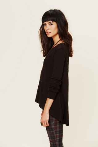 Long Sleeve Boxy Lace Back Pullover