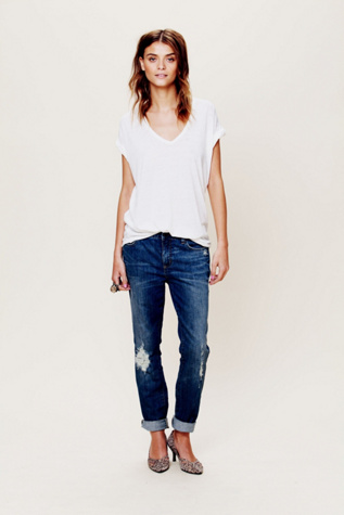 Free People High Rise Patched Menswear Skinny in high-waisted-jeans