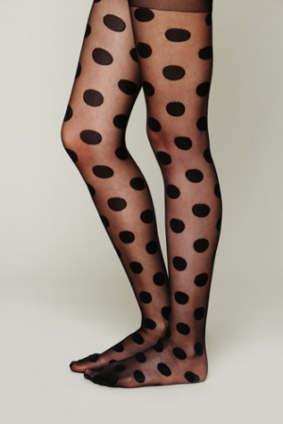 Free People Selena Sheer Dot Tight in Leggings-Socks