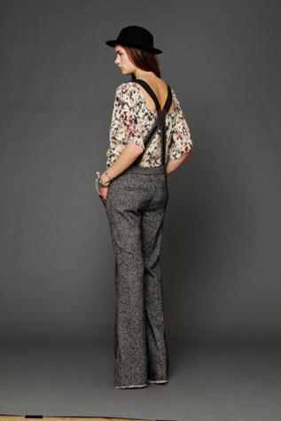 Raw Hem Flared Overall