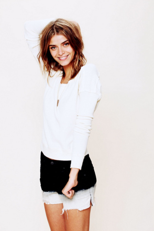 Free People Dip Dye Denim Cutoffs in Jeans