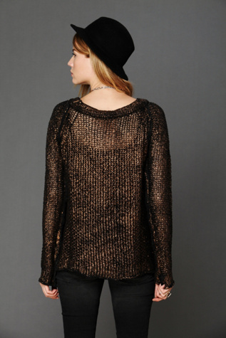 Marl Yarn Metallic Foil Sweater