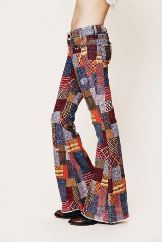 Patchwork Corduroy Flare