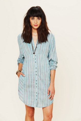 FP New Romantics Indigo Shades Shirt Dress