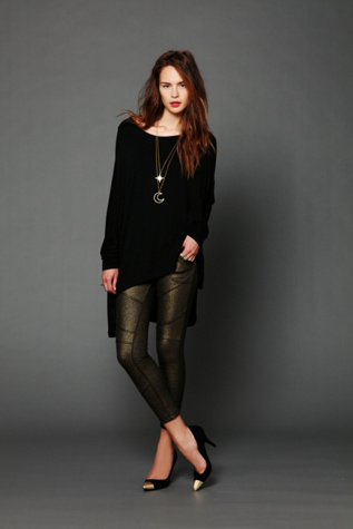 Foil Seamed Knit Legging