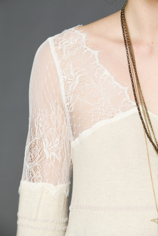 Lace Neck Stripe Tunic