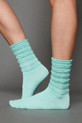 Ruffle Satin Ankle Sock