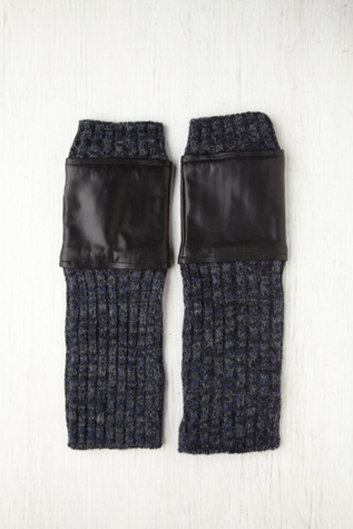 Leather Melange Knit Armwarmer