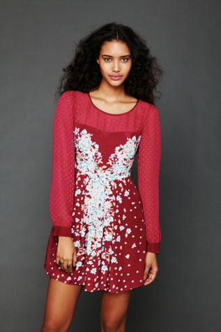 Free People Printed Fit and Flare Dress