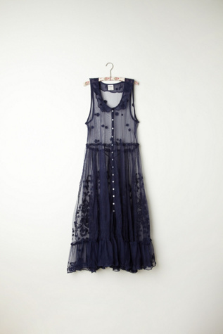 Embroidered Button Front Slip