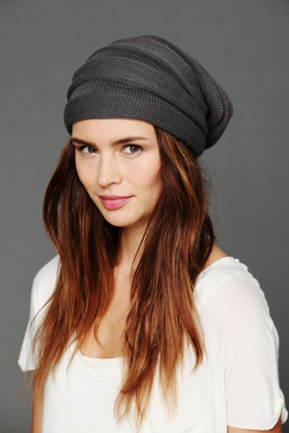 Stripe Ruched Slouch Hat