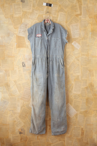 Free People Vintage Striped Zip Jumpsuit in vintage-jeans