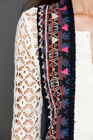 Directions In Embroidery Fringe Vest