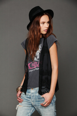 Free People Embroidered Mesh Cami