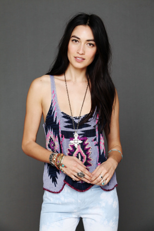 Pop Color Pattern Tank in sale-sale-tops
