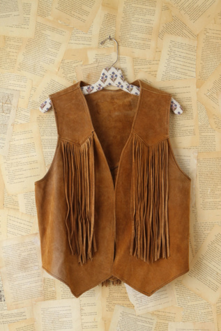 Free People Vintage Suede Fringe Vest in vintage-jackets