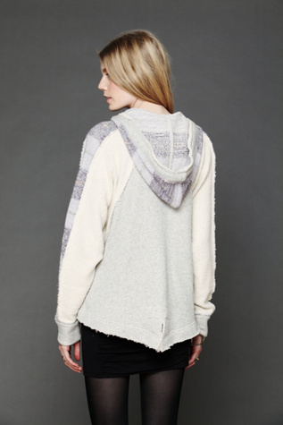 Pattern Pieced Zip Up Hoodie
