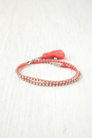 Rhinestone Wrap Tassel Bracelet