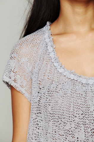 Peasant Pointelle Pullover