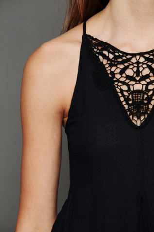 Sleeveless Crochet Ruffle Tunic