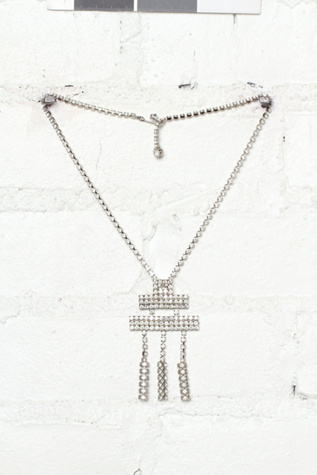 Free People Vintage Crystal Stone Embellished Necklace in Vintage-Jewelry