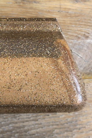 Vintage Clear Glitter Clutch