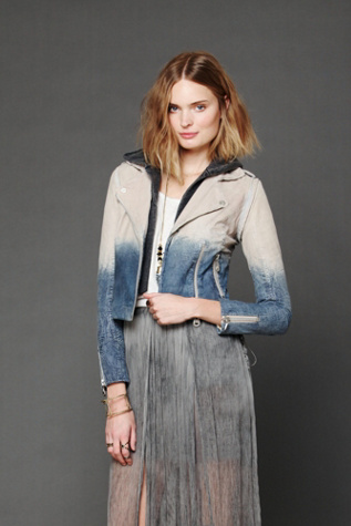 Dip Dye Leather Jacket