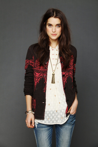 Pattern Sweater Jacket