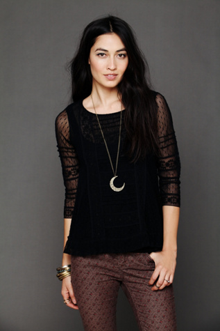 Free People Victoria's Lace Top in knit-tops