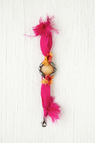 Stone and Silk Bracelet