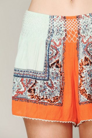 Color Between Borders Smocked Skort