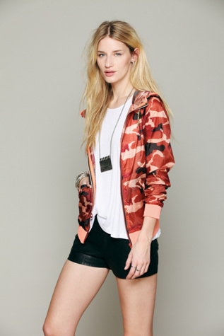 Maison Scotch Camo Nylon Bomber Jacket in Jackets