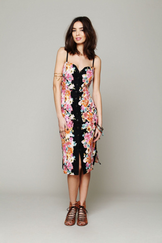 Free People Vivian Buttondown Maxi Dress in Floral-Dresses