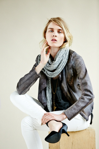 Ria Snake Print Leather Jacket