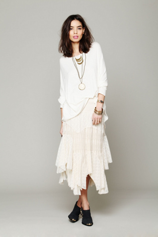 Diamond Knit Lace Skirt