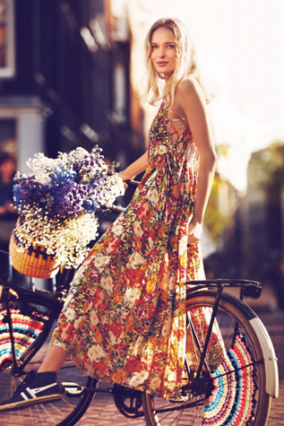 FP ONE Criss Cross Florals Maxi Dress