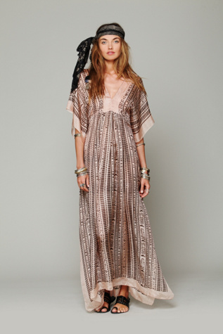 Ikat Print Maxi Kaftan
