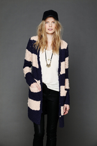 Rugby Stripe Long Cardigan