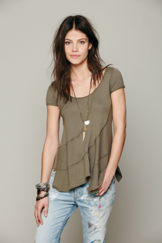 Short Sleeved Seamed Pullover