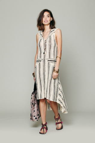 Striped Hooded Swit Dress