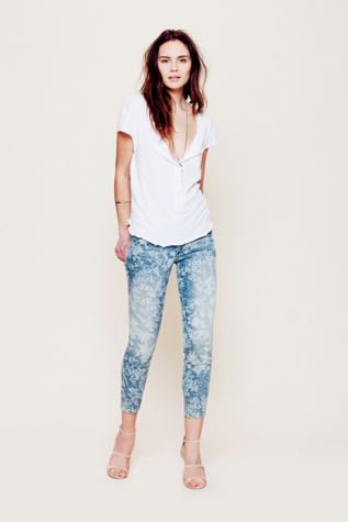Faded Floral Ankle Crop