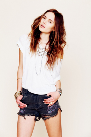 Tulum Embroidered Cutoffs