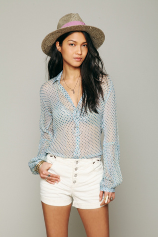 Sheer Dot Buttondown Shirt