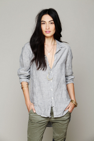 CP Shades Stripe Button Down Tunic in tops