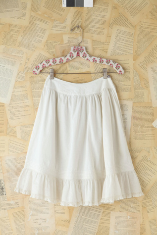 Free People Vintage White Cotton Skirt in vintage-skirts
