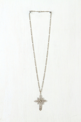 Virgins, Saints & Angels Tribal Cross Pendant in bib-necklaces