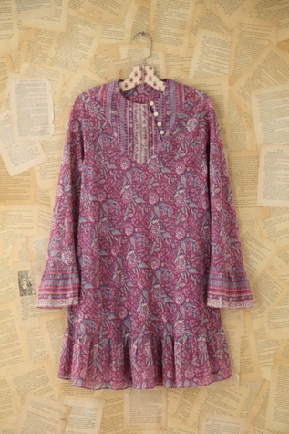 Vintage Purple Indian Print Dress in Vintage-Loves-dresses