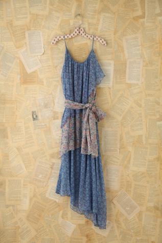 Vintage Floral Ruffle Maxi Dress in Vintage-Loves-dresses