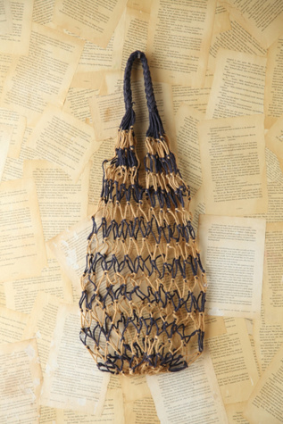 Free People Vintage Two-Tone Woven Rope Bag in vintage-handbags