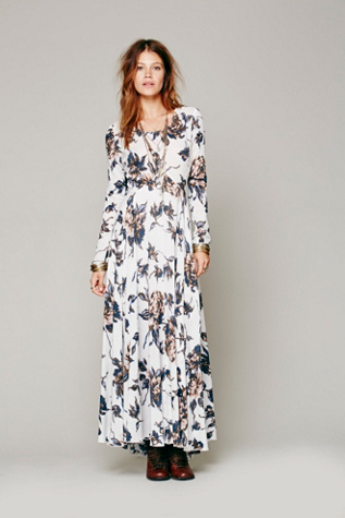 First Kiss Print Maxi Dress in clothes-dresses